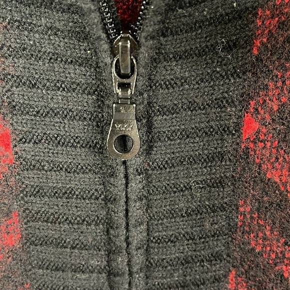 Pendleton Original Westerly Men’s size M Sweater full zip cowl neck, red & black - Picture 3 of 13